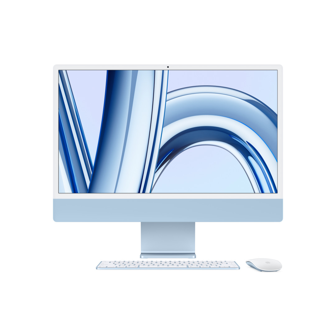iMac blu - RAM 8GB di memoria unificata - HD SSD 256GB - Gigabit Ethernet - Magic Trackpad - Magic Keyboard con Touch ID - Italiano