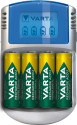 Varta LCD charger AA & AAA (Batterie ricaricabili NiMH incl. 4x AA 2600 mAh accu & AC adattatore & 12 V adattatore & cavo USB),Grigio