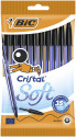 BIC Cristal Soft, Penne Nere a Sfera (Punta Media 1.2mm), Confezione da 10