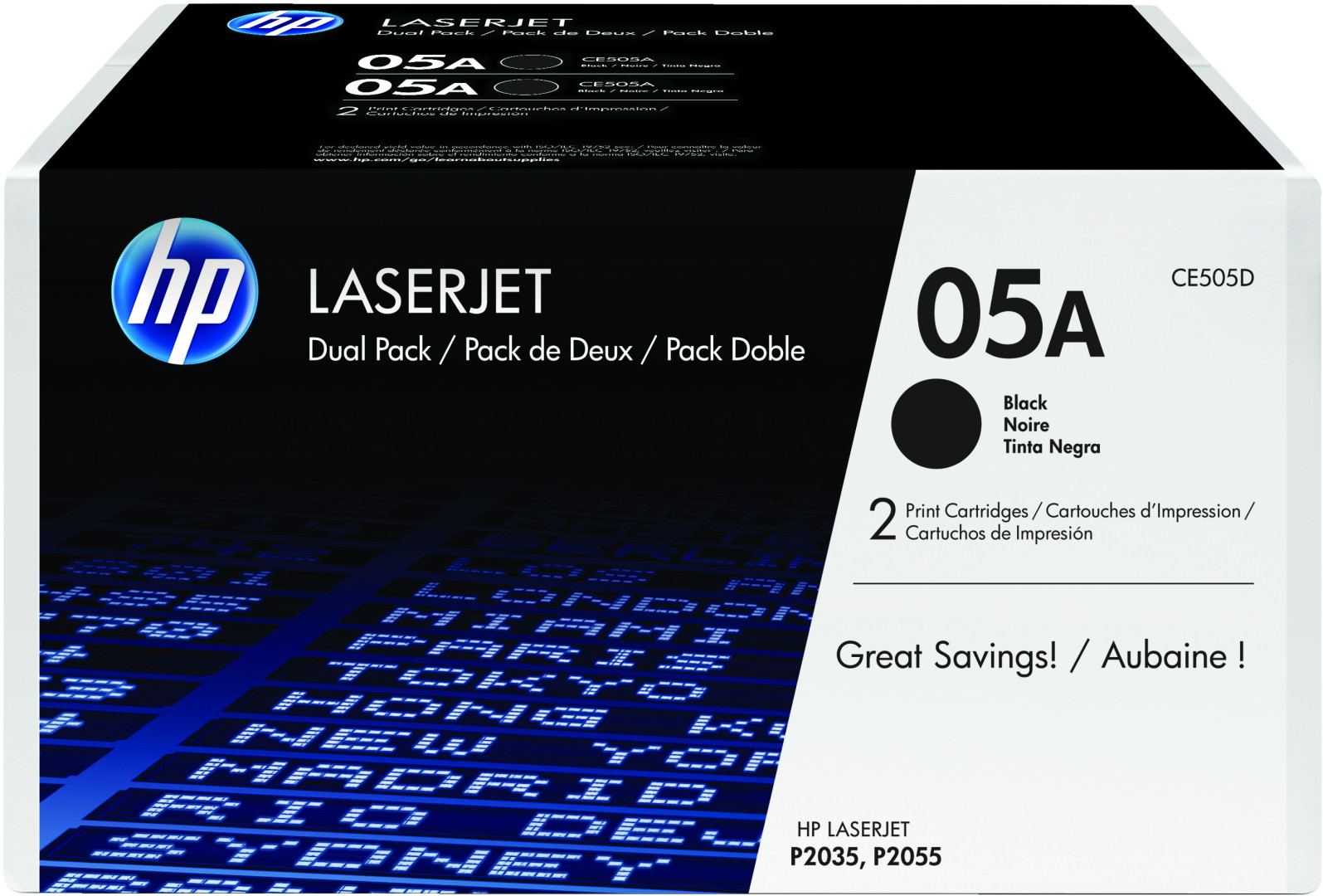HP Confezione doppia di cartucce toner originali nero 05A LaserJet