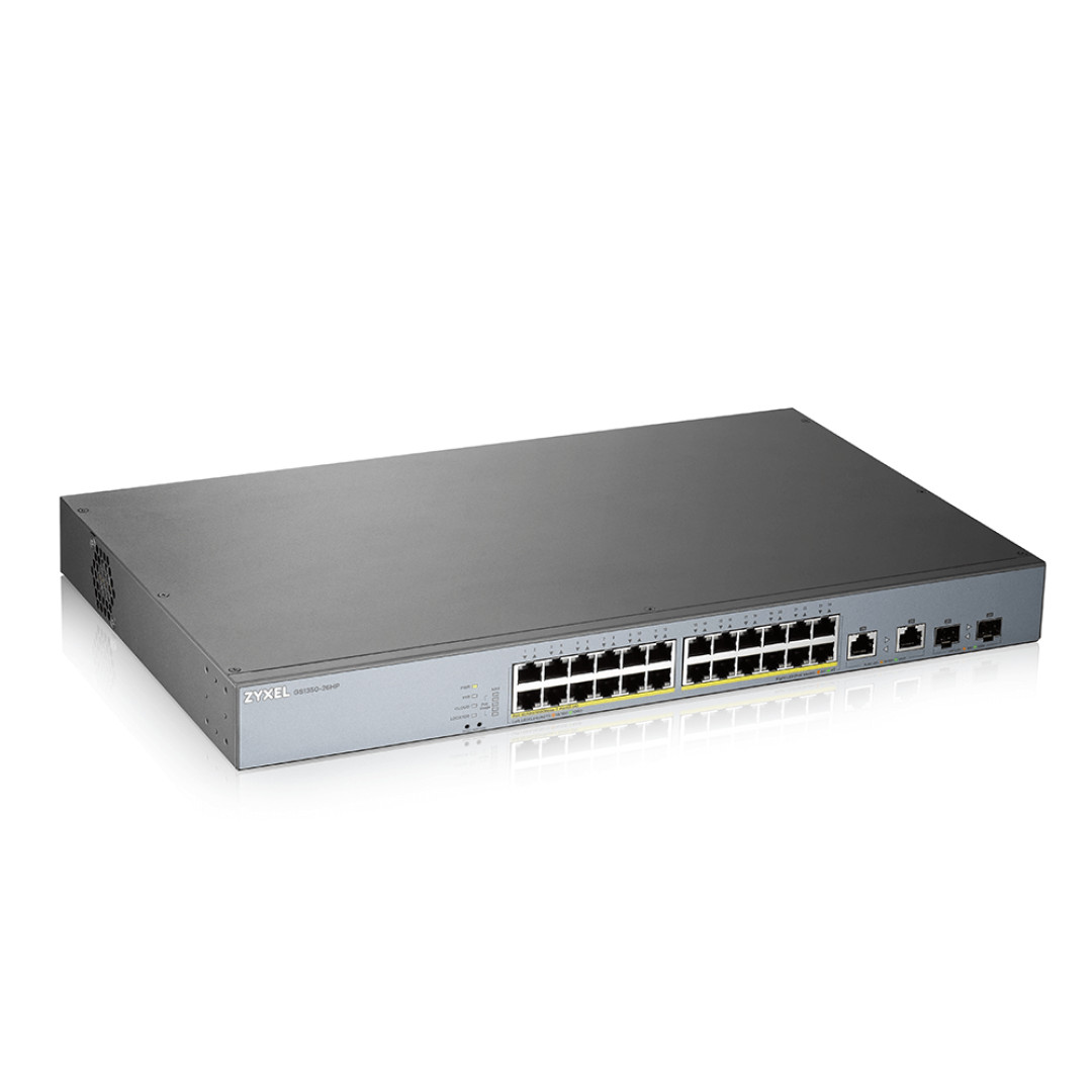 Zyxel GS1350-26HP-EU0101F switch di rete Gestito L2 Gigabit Ethernet (10/100/1000) Supporto Power over Ethernet (PoE) Grigio