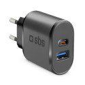 SBS Caricabatterie da viaggio USB e Type-C
